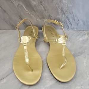 Ralph Lauren gold elegant sandals